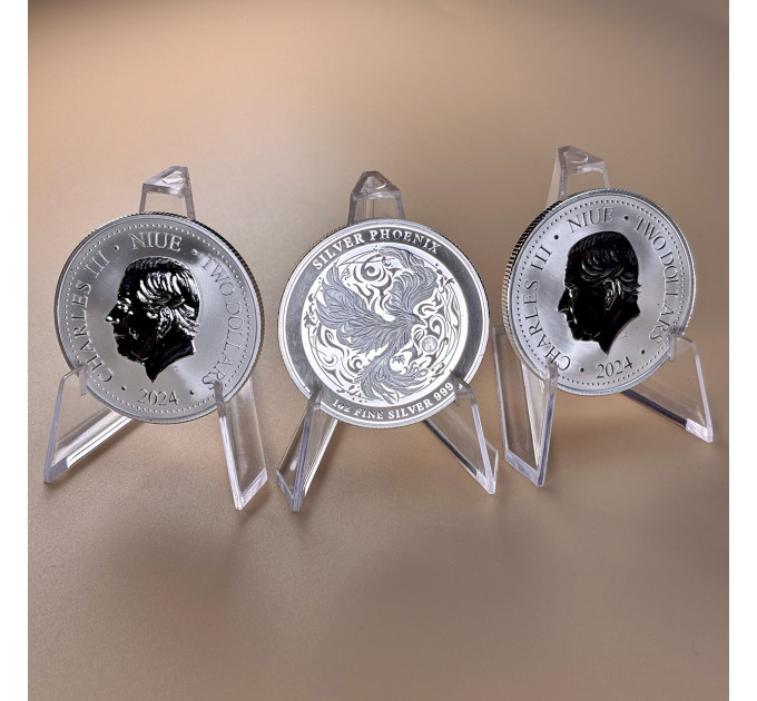 Серебряная монета 2$ Silver Phoenix 1 oz 2024 Ниуэ — коллекционный выпуск