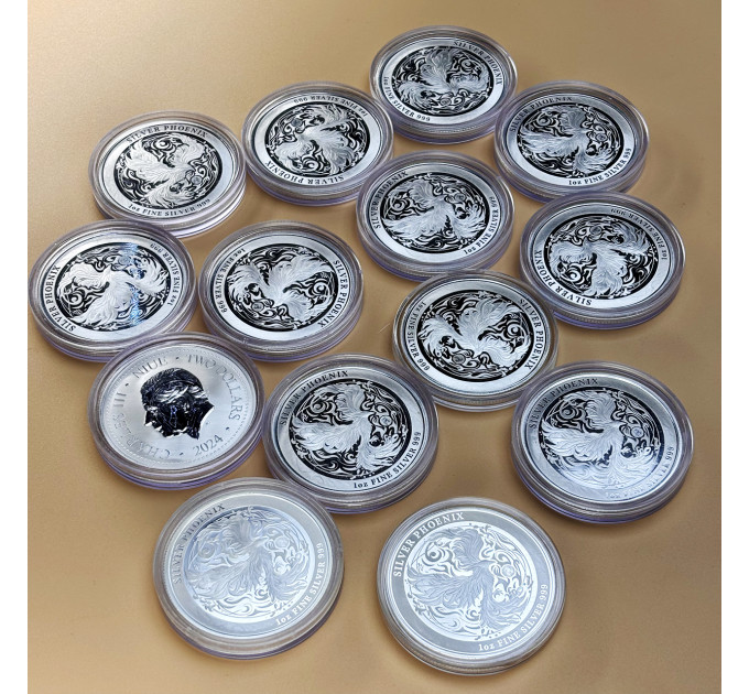 Серебряная монета 2$ Silver Phoenix 1 oz 2024 Ниуэ — коллекционный выпуск