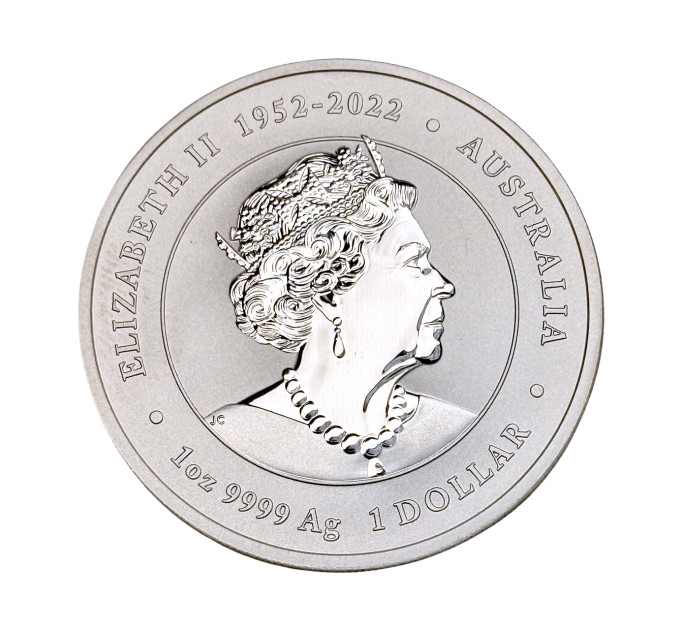 Серебряная цветная монета 1$ Год Дракона 1 oz 2024 Австралия