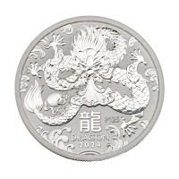Серебряная монета 50¢ Год Дракона 2024 Австралия