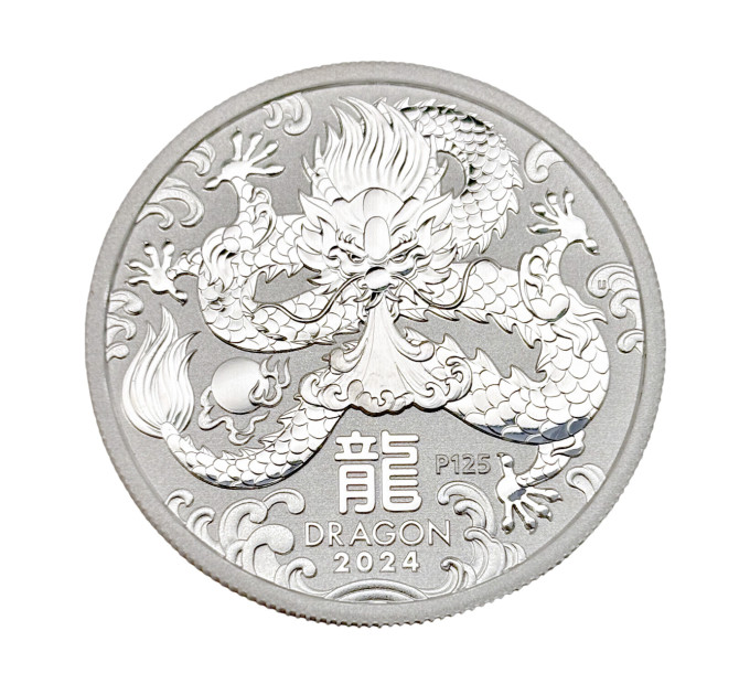 Серебряная монета 50¢ Год Дракона 1/2 oz 2024 Австралия