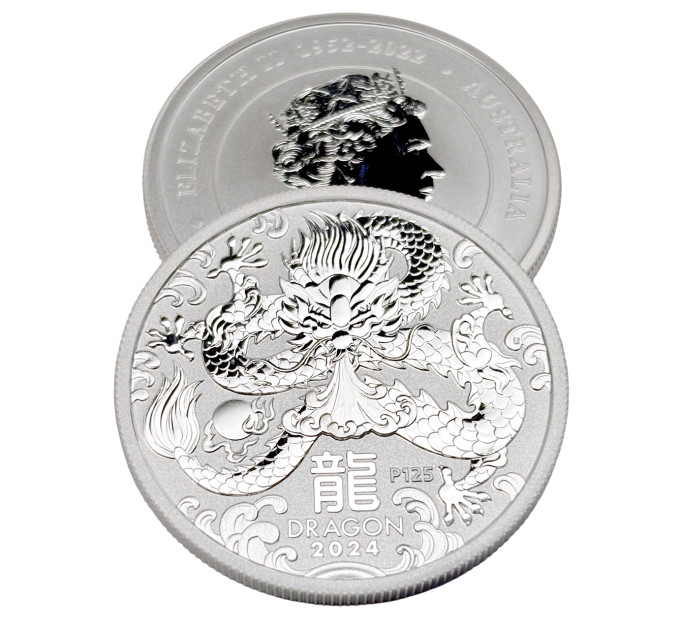 Серебряная монета 50¢ Год Дракона 1/2 oz 2024 Австралия