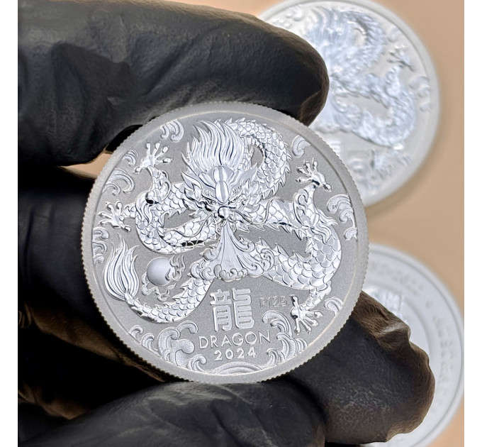 Серебряная монета 50¢ Год Дракона 1/2 oz 2024 Австралия