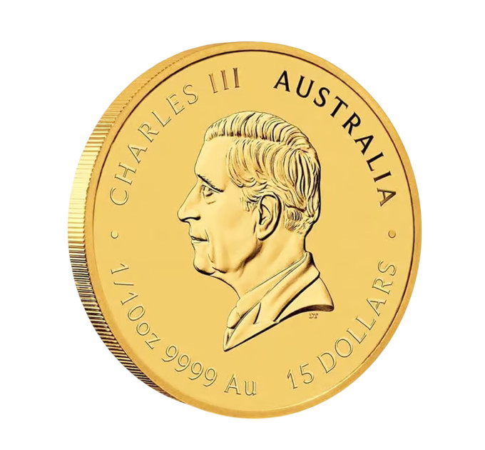 Золотая монета 15$ Австралия 1/10 oz 2025 Год Змеи, цветная
