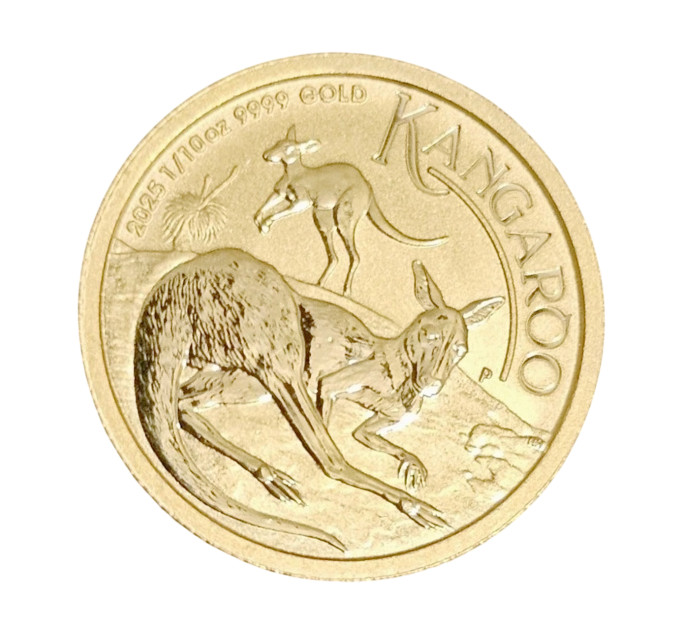 Золотая монета Австралия Кенгуру 2025 — 1/10 oz, Perth Mint