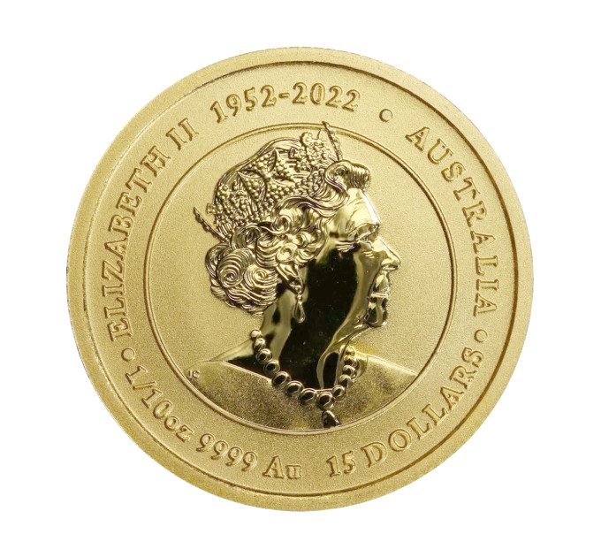Золотая монета Австралия Знак Дракона 2024 — 1/10 oz, 15$, Perth Mint