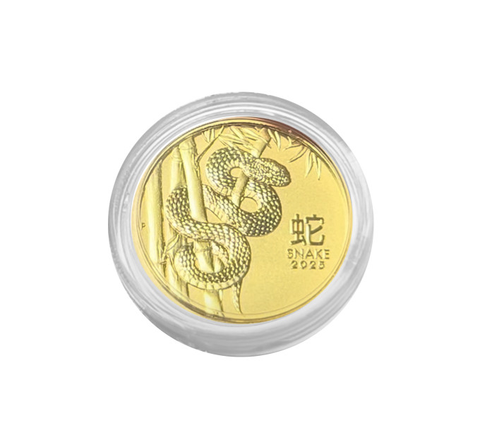 Золотая монета 2025 Знак Змеи 15$ — 1/10 oz, Восточный зодиак