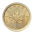 Монета золотая Кленовый лист 2025 1/10oz 5$ Канада
