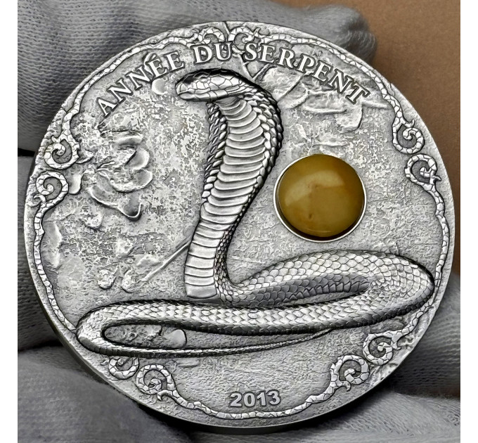 Монета серебряная Того Лунная Змея 2013 2 унции Ag 999 1500₣