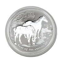 Монета серебряная Lunar II 2014 Год Лошади