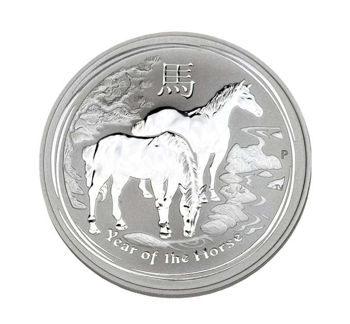 Монета серебряная Lunar II 2014 Год Лошади 1 oz Ag 999