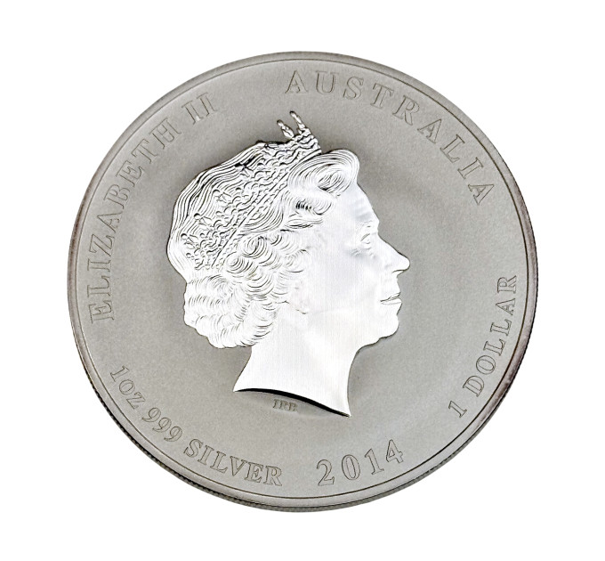 Монета серебряная Lunar II 2014 Год Лошади 1 oz Ag 999