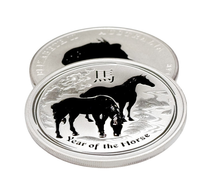 Монета серебряная Lunar II 2014 Год Лошади 1 oz Ag 999