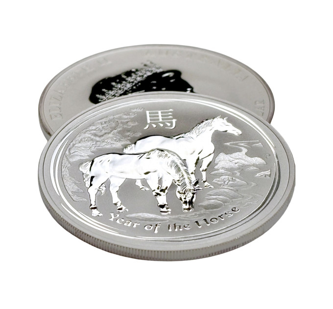 Монета серебряная Lunar II 2014 Год Лошади 1 oz Ag 999