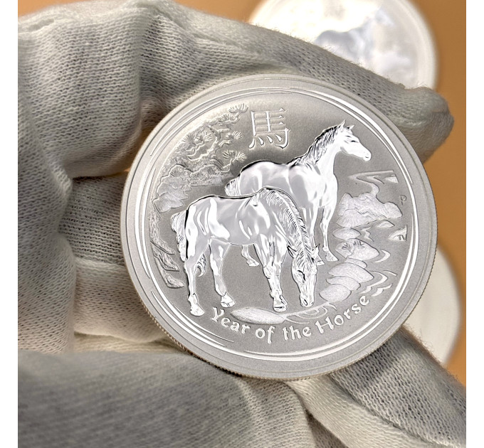 Монета серебряная Lunar II 2014 Год Лошади 1 oz Ag 999