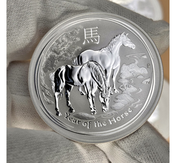 Монета серебряная Lunar II 2014 Год Лошади 1 oz Ag 999