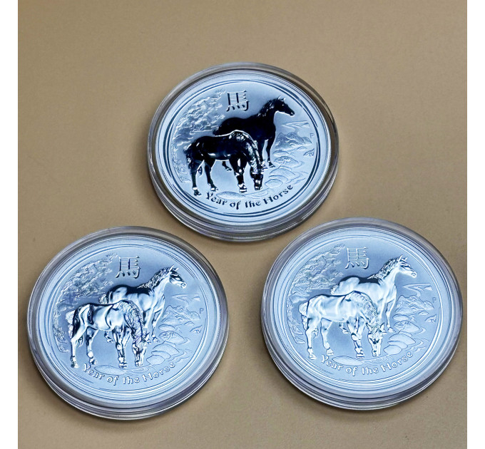 Монета серебряная Lunar II 2014 Год Лошади 1 oz Ag 999