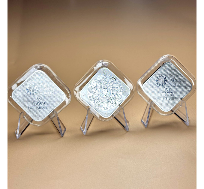 Серебряный слиток квадратный Queen’s Beasts 1 oz Ag 999.9