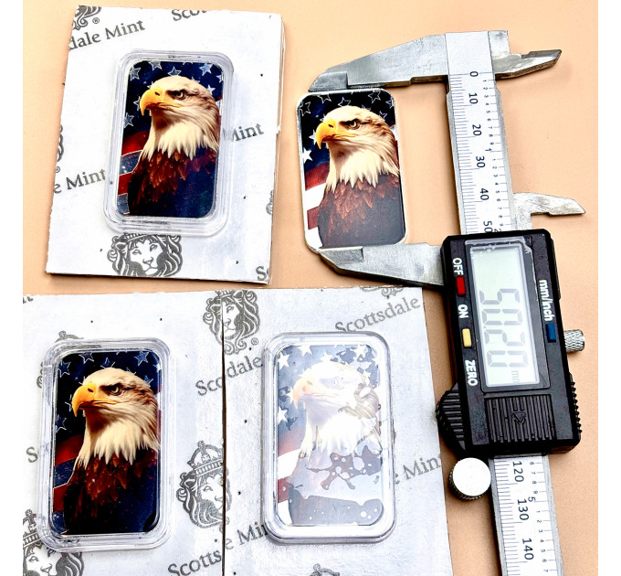 Цветной серебряный слиток Patriotic Bald Eagle 1 oz – с белоголовым орлом США