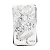 Серебряная монета Прямоугольный Дракон 1 oz 2025