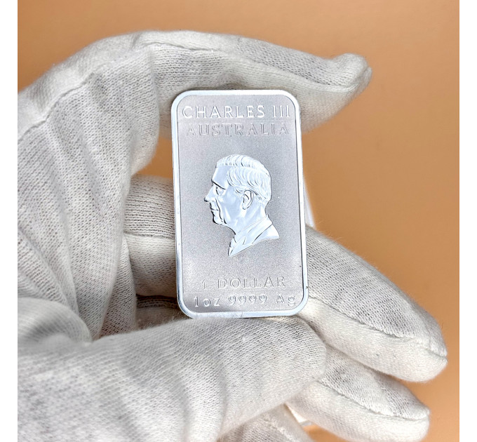 Серебряная монета 1 $ Прямоугольный Дракон 1 oz 2025 Австралия