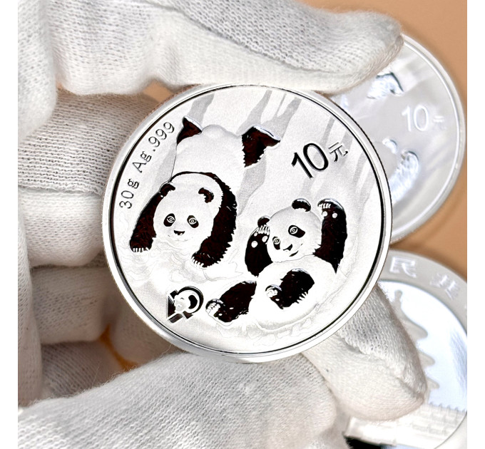 Ювілейна срібна монета 10¥ «Панда» 2022 — Китай, 30 г .999