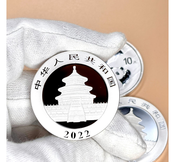 Ювілейна срібна монета 10¥ «Панда» 2022 — Китай, 30 г .999