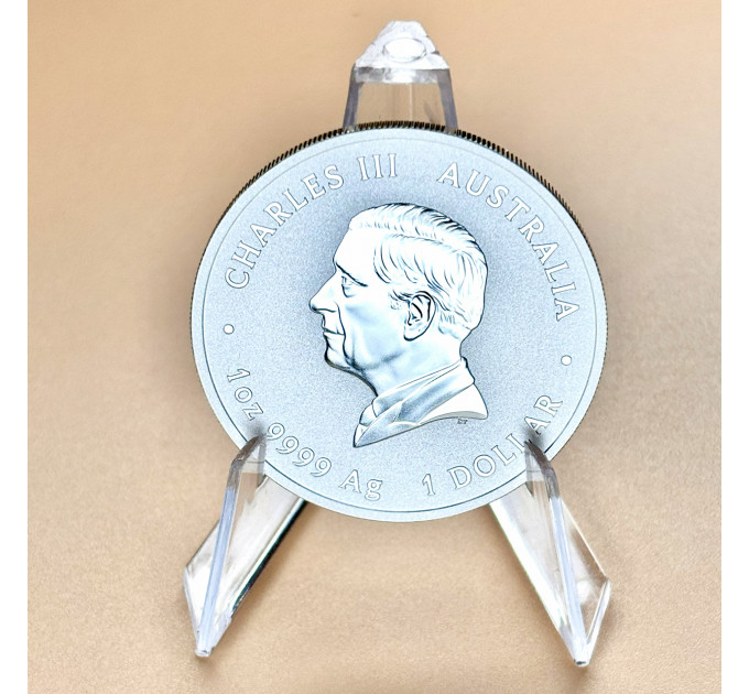 Цветная серебряная монета 1 $ «Год Змеи» 1 oz 2025 Австралия