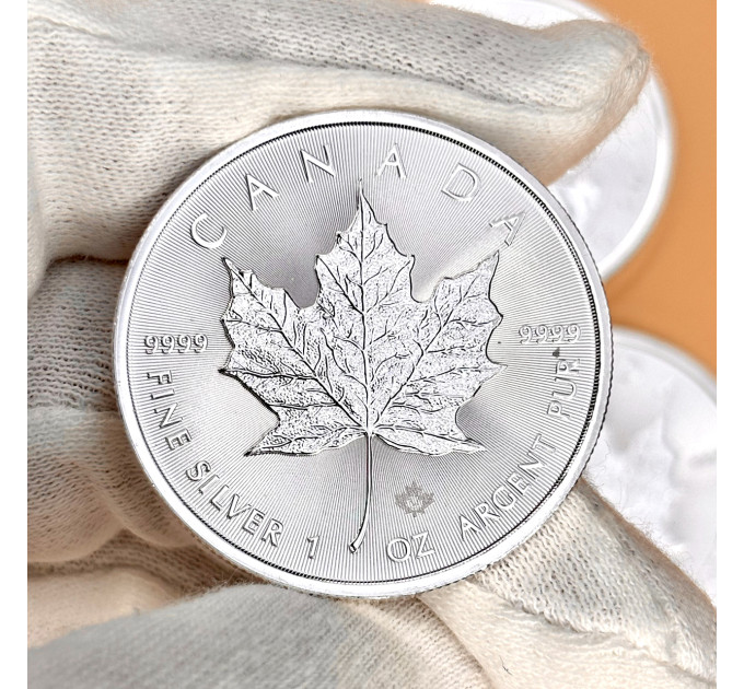 Серебряная монета 5$ «Кленовый лист» 1 oz 2025 Канада 