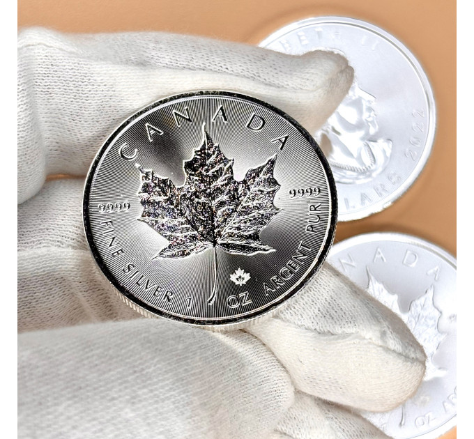 Серебряная монета 5$ «Кленовый лист» 1 oz 2025 Канада 
