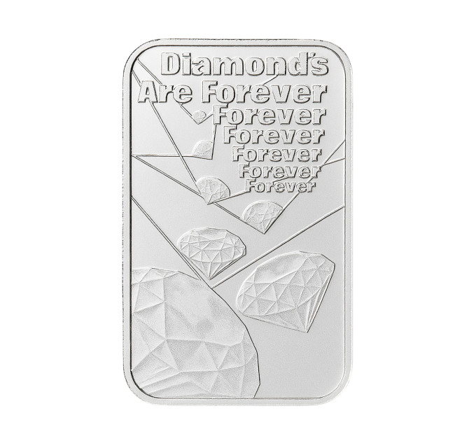 Срібний злиток  James Bond 007 «Diamonds Are Forever» – колекційна серія Royal Mint UK
