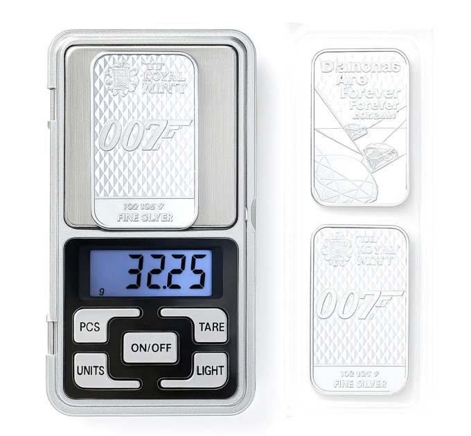 Срібний злиток  James Bond 007 «Diamonds Are Forever» – колекційна серія Royal Mint UK