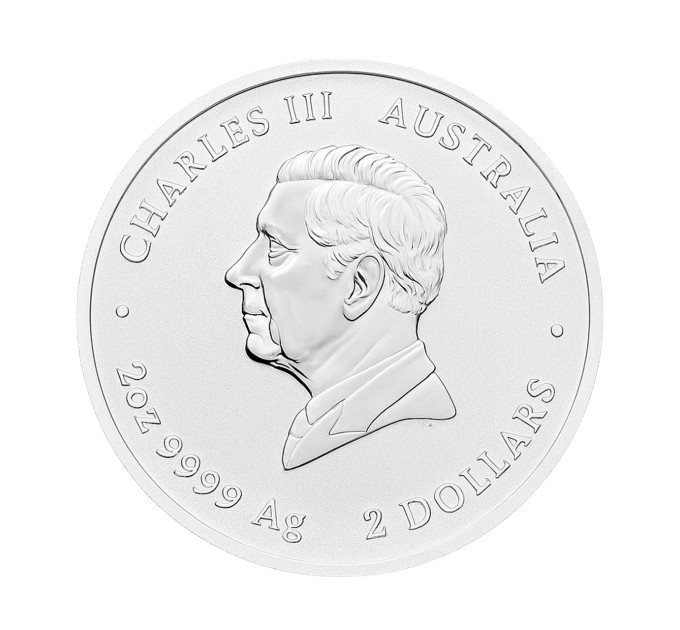 Цветная серебряная монета 2$ «Год Змеи» 2 oz 2025 Австралия