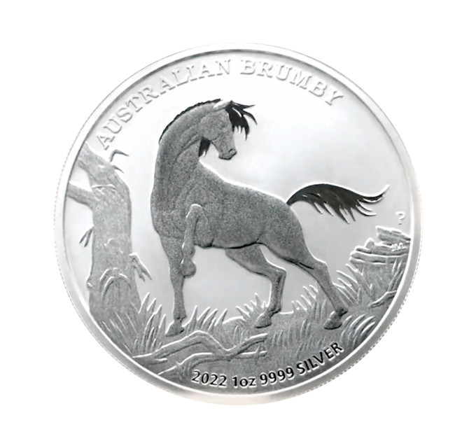 Серебряная монета 1$ Australian Brumby 1 oz 2022 года — редкий выпуск из Австралии