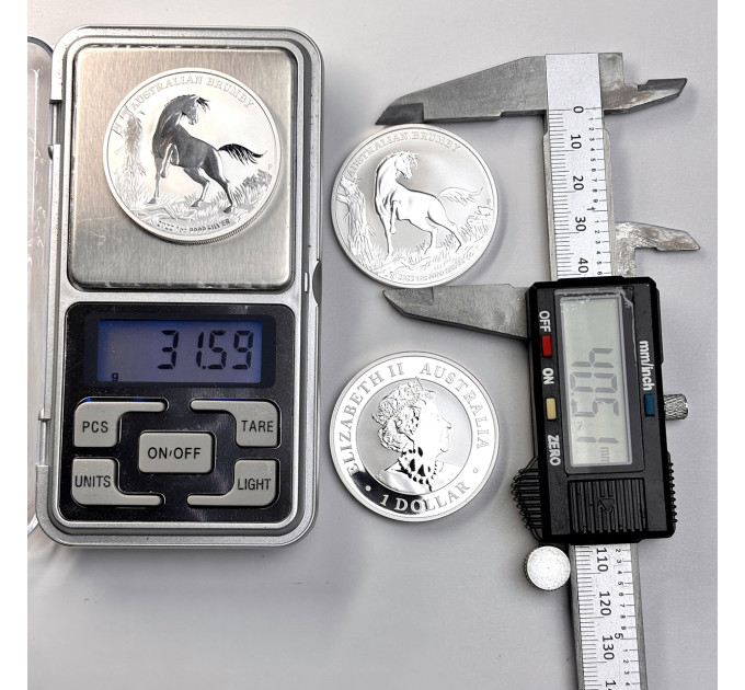 Серебряная монета 1$ Australian Brumby 1 oz 2022 года — редкий выпуск из Австралии
