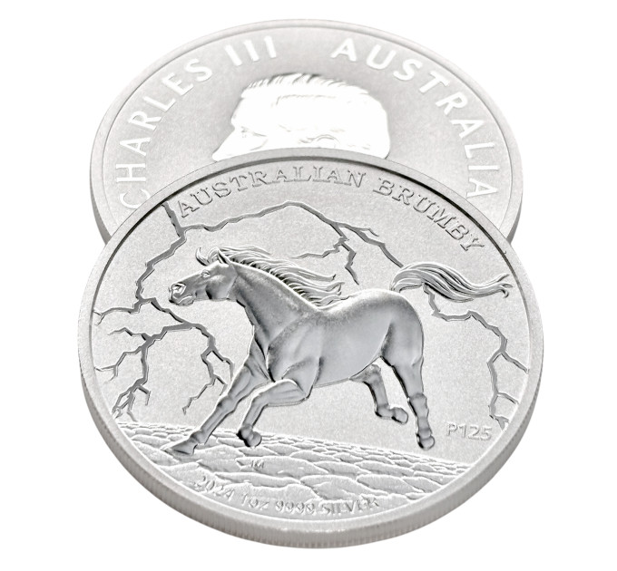 Серебряная монета 1 oz .9999 «Австралийская лошадь Брамби» 2024 Австралия