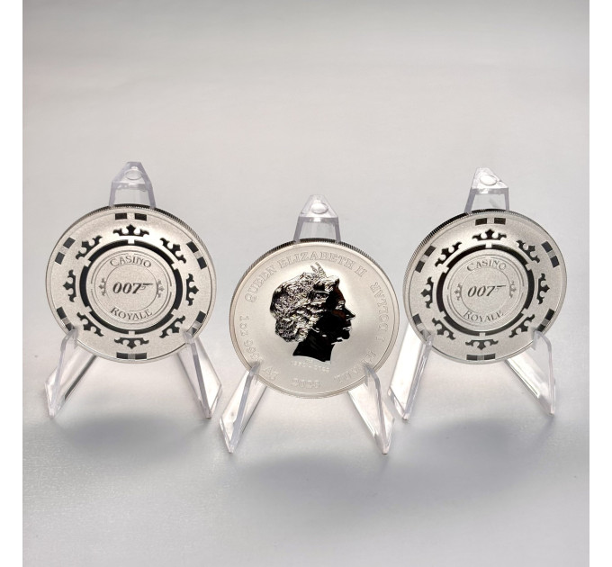 Серебряная монета 1$ Агент 007 «Казино Рояль» 1 oz 2023 Тувалу
