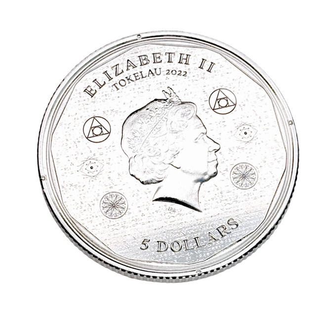 Серебряная монета 1 унция 2022 Tokelau «Vivat Humanitas» 5$ Ag.9999