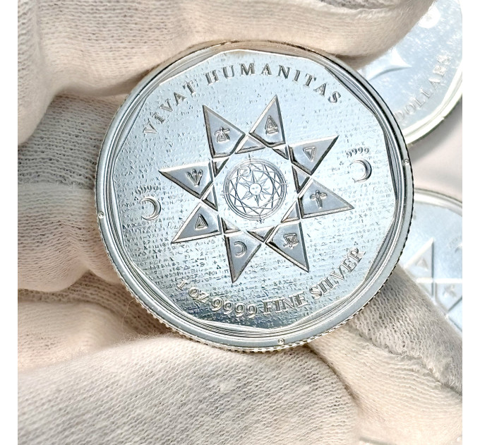 Серебряная монета 1 унция 2022 Tokelau «Vivat Humanitas» 5$ Ag.9999