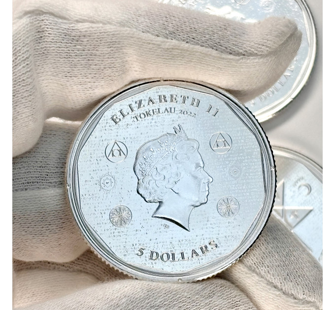 Серебряная монета 1 унция 2022 Tokelau «Vivat Humanitas» 5$ Ag.9999