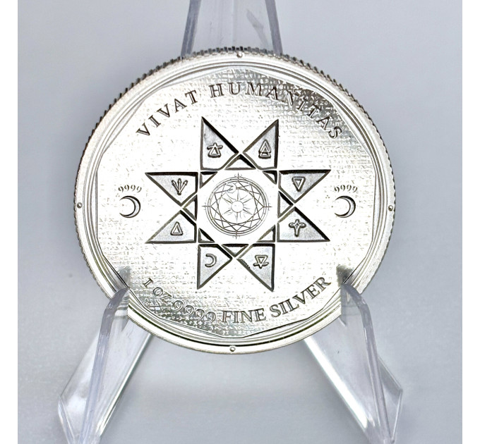 Серебряная монета 1 унция 2022 Tokelau «Vivat Humanitas» 5$ Ag.9999