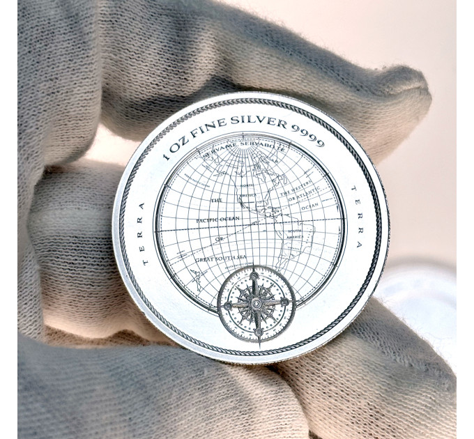 Серебряная монета Terra 2025 1 oz Ag .9999 — 2 $ с тематикой защиты планеты