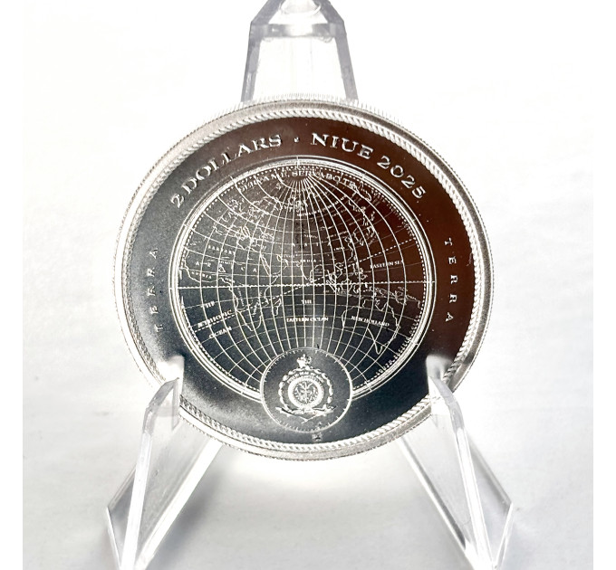 Серебряная монета Terra 2025 1 oz Ag .9999 — 2 $ с тематикой защиты планеты