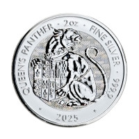 Серебряная монета 5£ Queen’s Panther 2oz 999.9