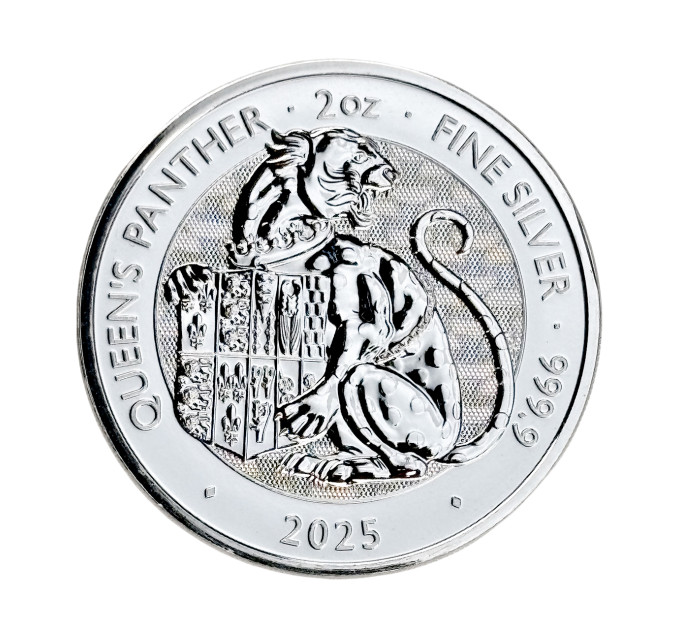 Серебряная монета 5£ Queen’s Panther 2oz 999.9 • Великобритания 2025