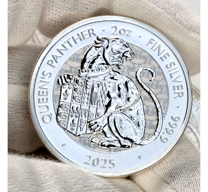 Серебряная монета 5£ Queen’s Panther 2oz 999.9 • Великобритания 2025