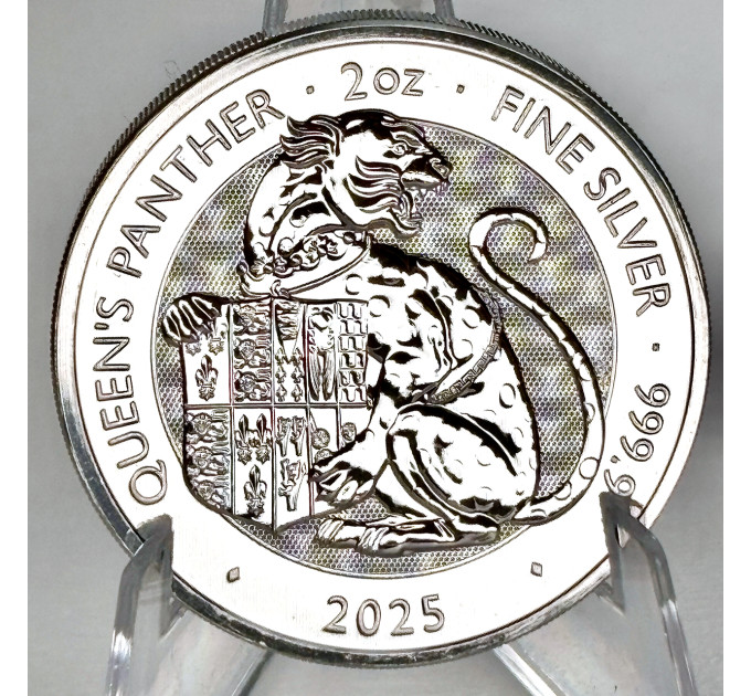 Серебряная монета 5£ Queen’s Panther 2oz 999.9 • Великобритания 2025