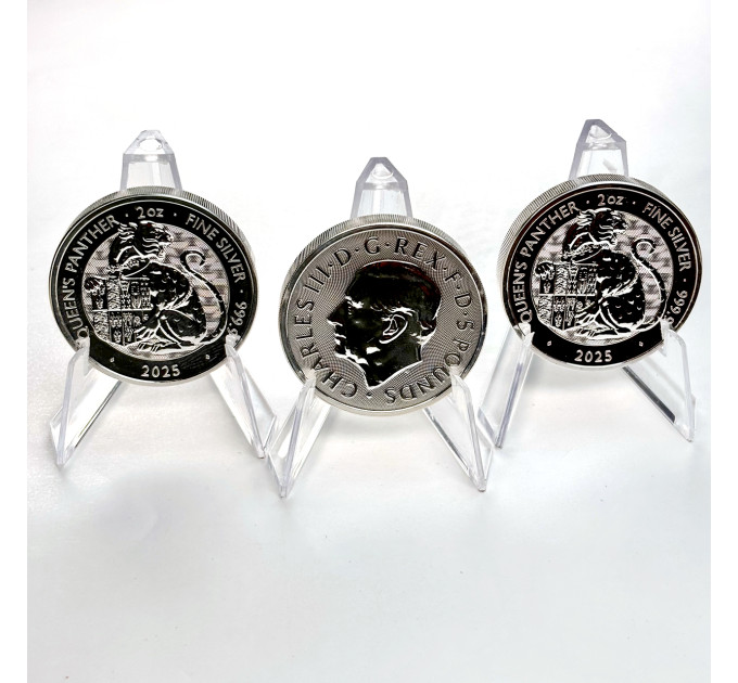 Серебряная монета 5£ Queen’s Panther 2oz 999.9 • Великобритания 2025