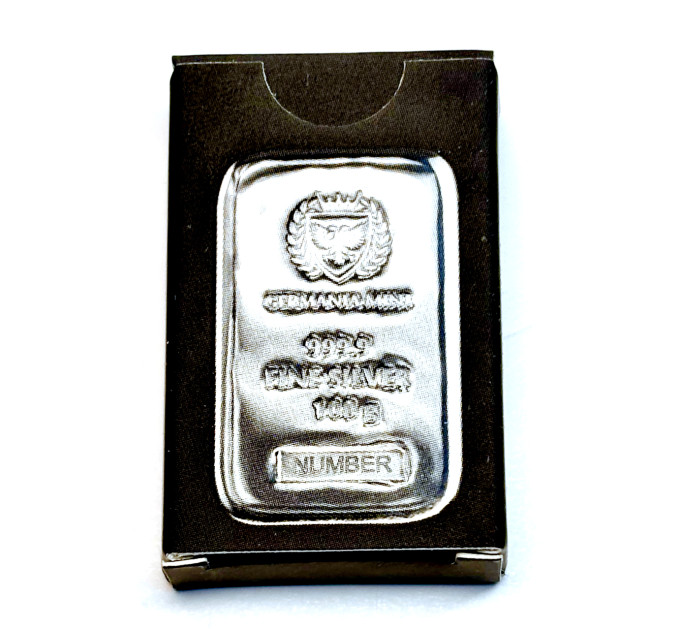 Срібний слиток 100 г Germania Mint — Ag 999.9