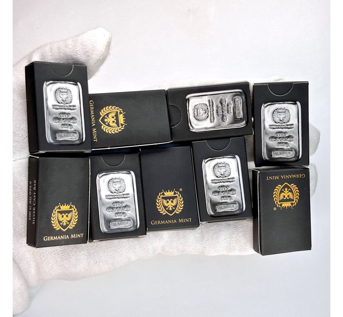 Срібний слиток 100 г Germania Mint — Ag 999.9